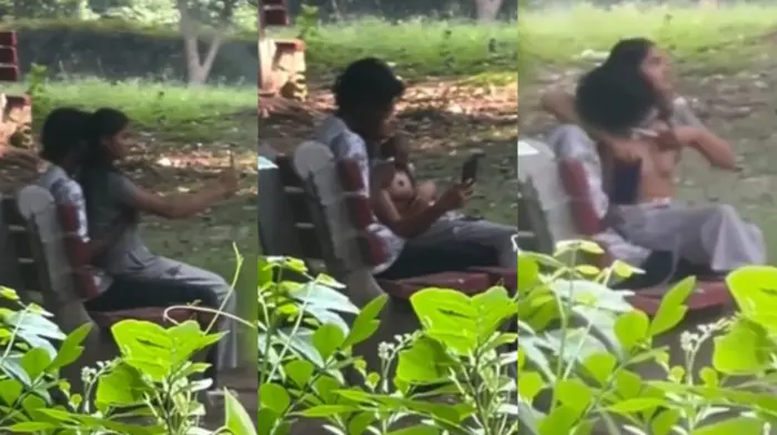 Delhi Young Couple GF Boobs In Park Outdoor Video HD
